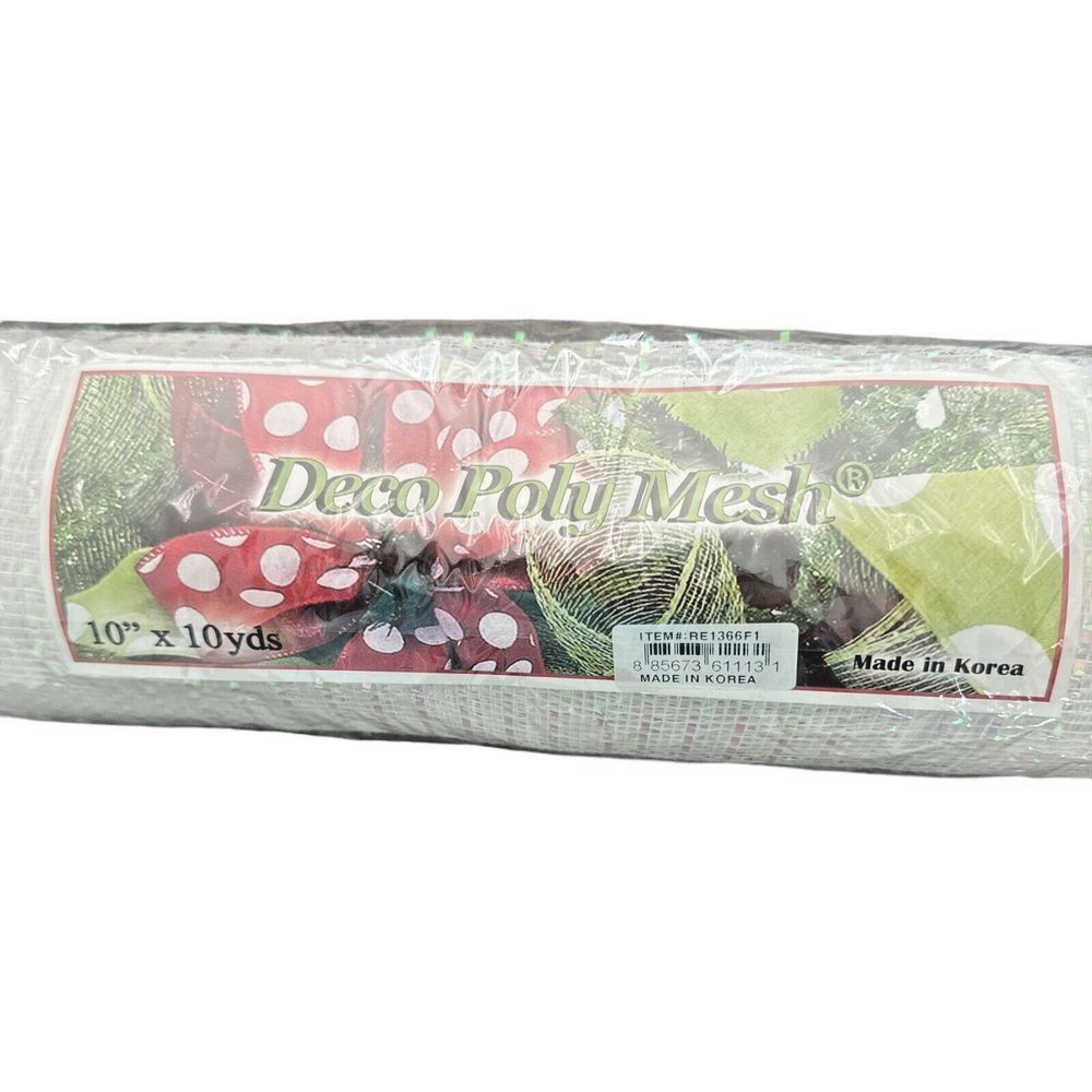 Poly Deco Mesh Wide Foil Iridescent White‎ 10: x 10 Yards - Picture 5 of 6